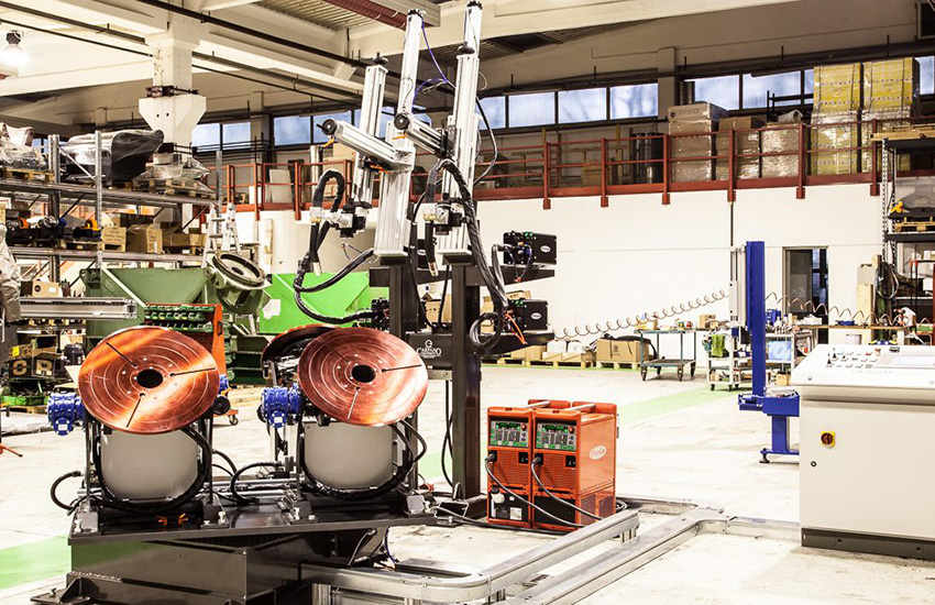 Impianti per la saldatura di ruote per macchine industriali