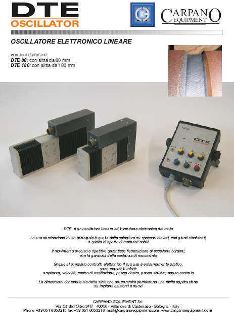 DTE OSCILLATOR Catalogo DTE OSCILLATOR Catalogo